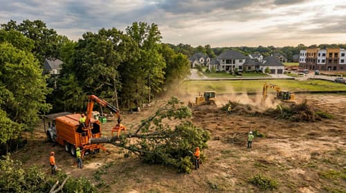 Tree service crew at work
