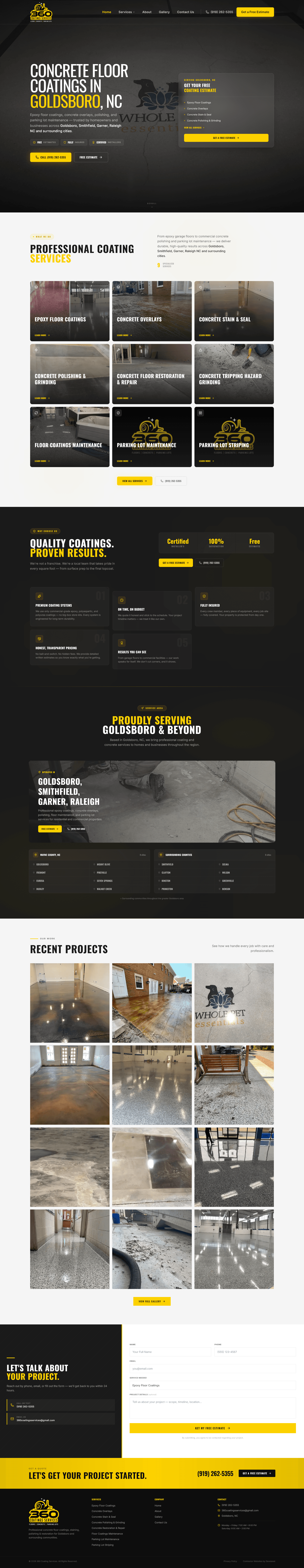 360 Coatings Services website screenshot