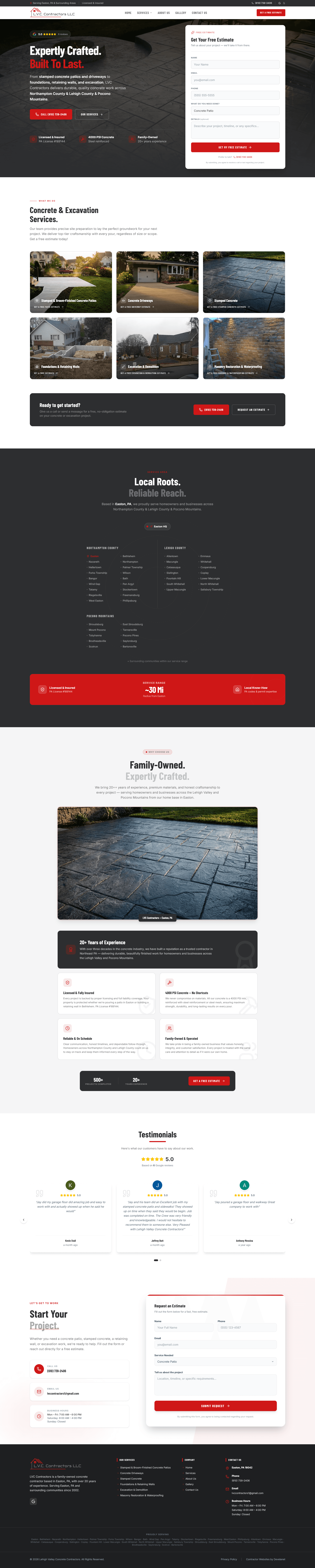 LVC Contractors website screenshot