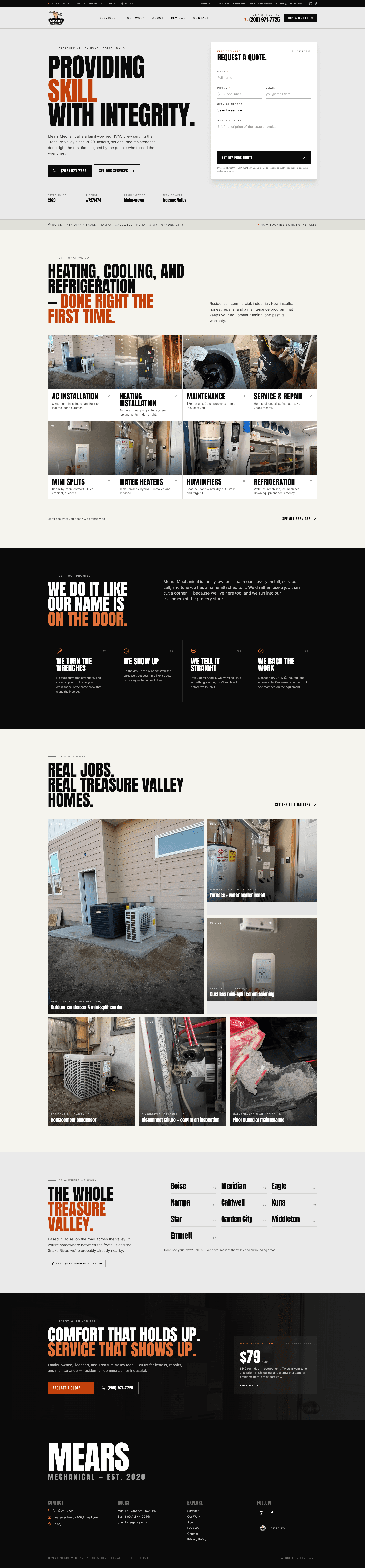 Mears Mechanical HVAC website screenshot
