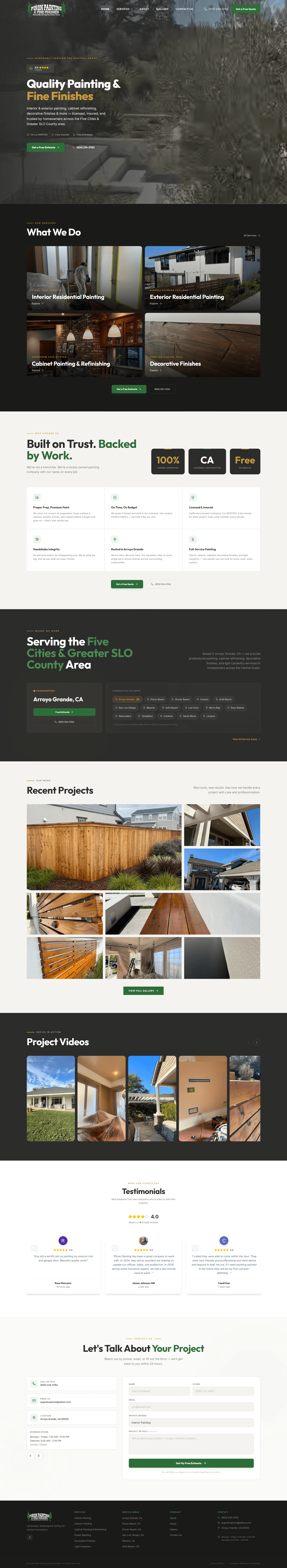 Pinon Painting website screenshot