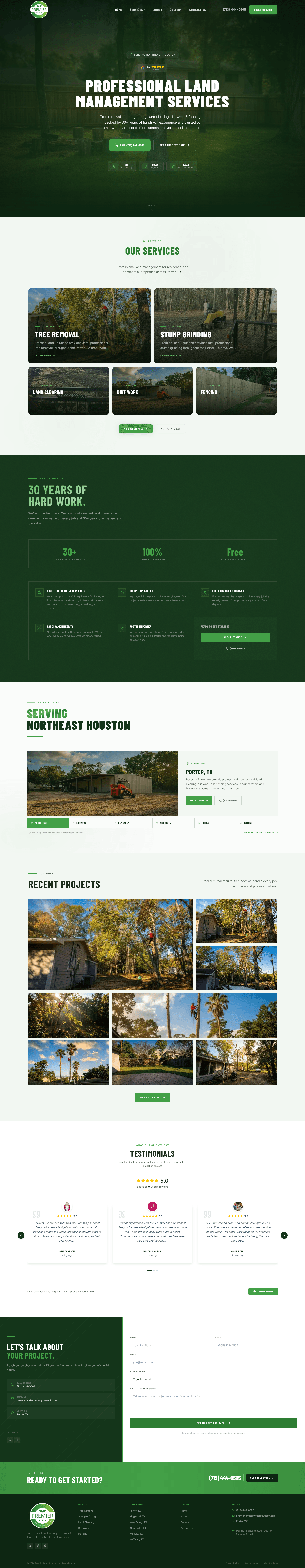 Premier Land Solutions website screenshot