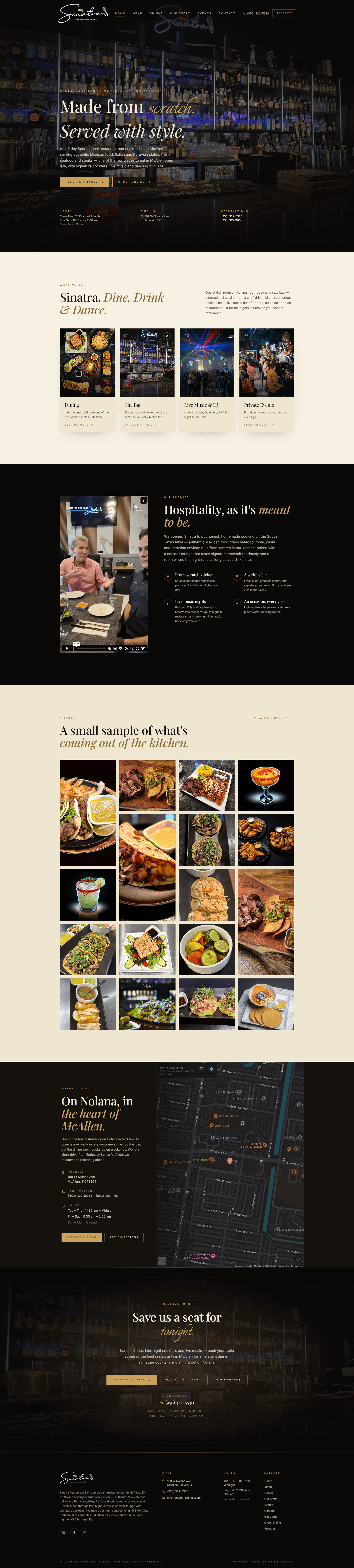 Sinatra Res Bar website screenshot