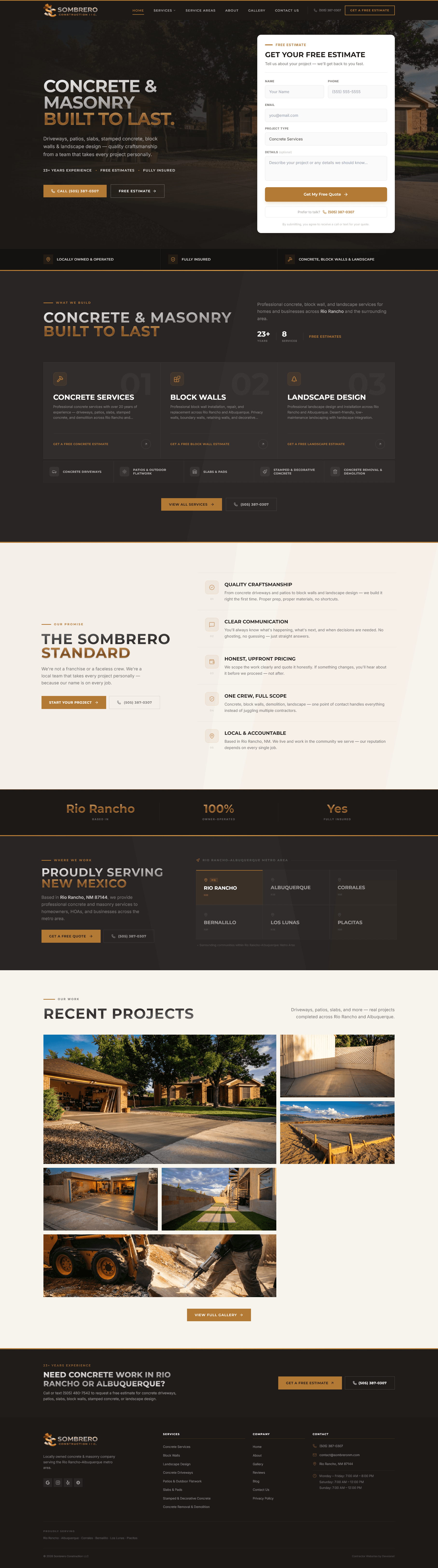 Sombrero NM website screenshot