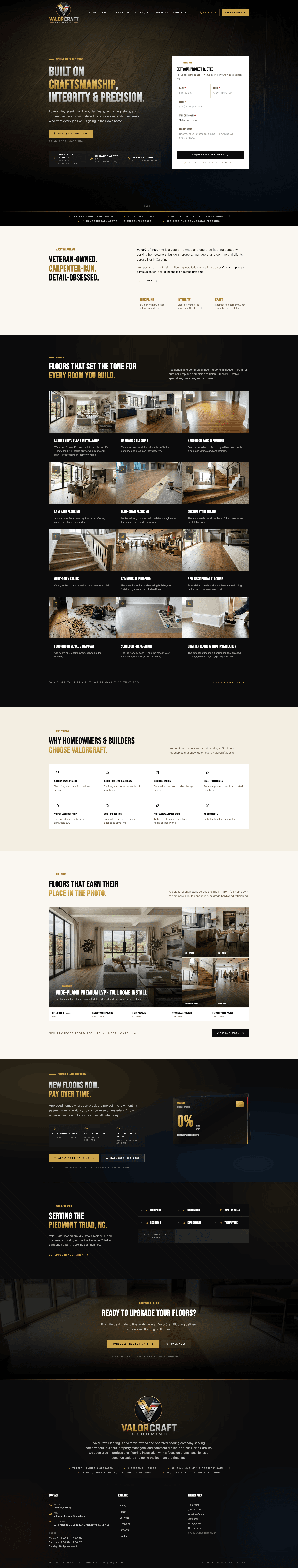 Valorcraft Flooring website screenshot