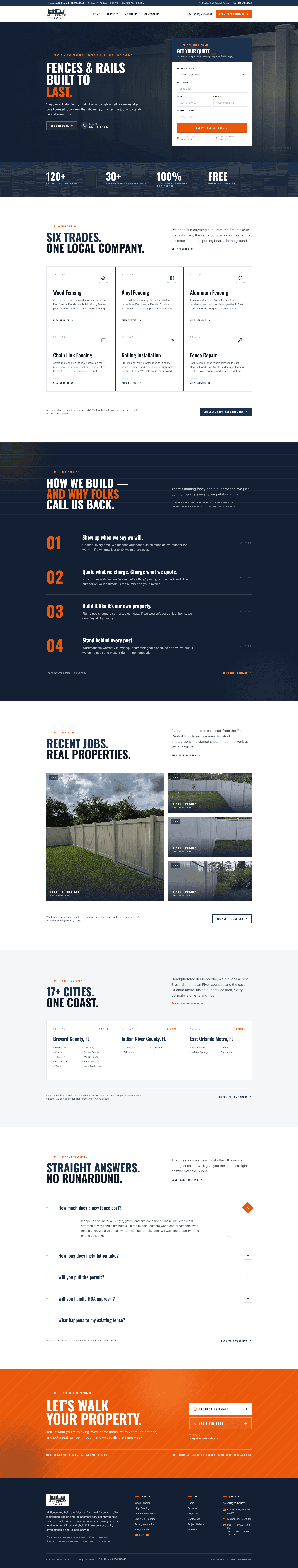 All Fence and Rails website screenshot