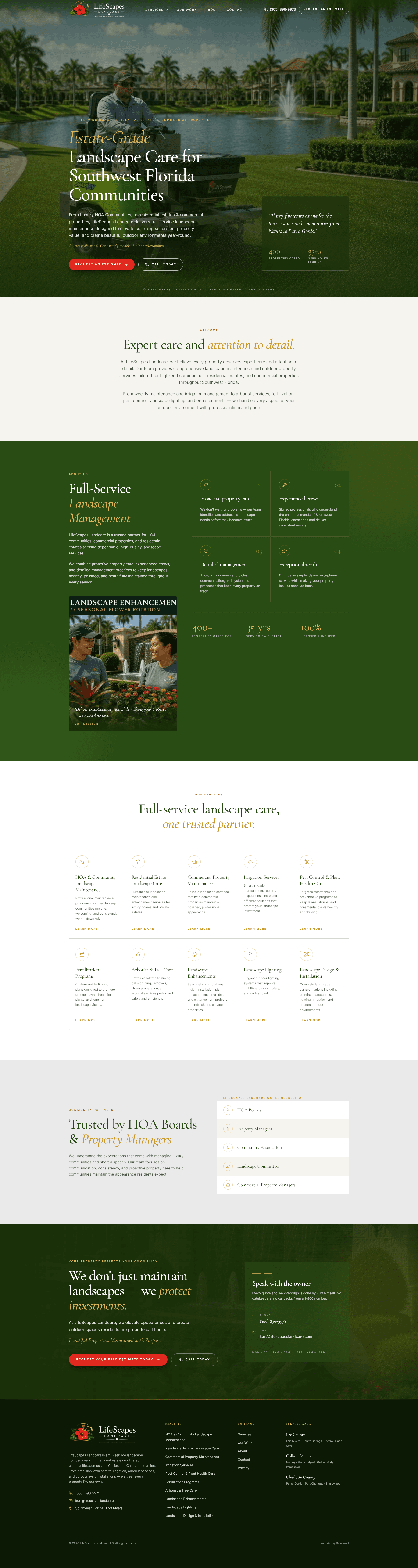 Lifescapes Land Care website screenshot