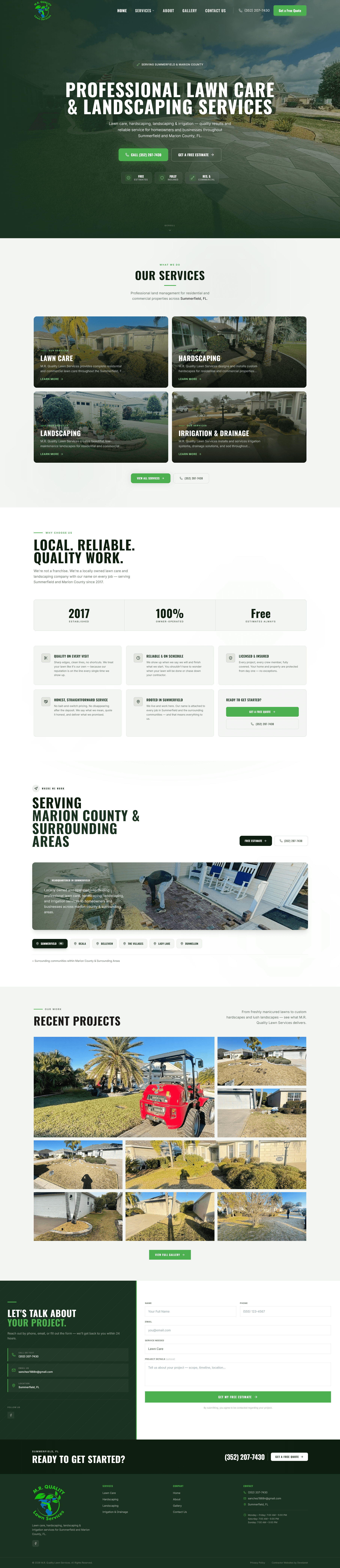Mr Quality Lawn Services website screenshot